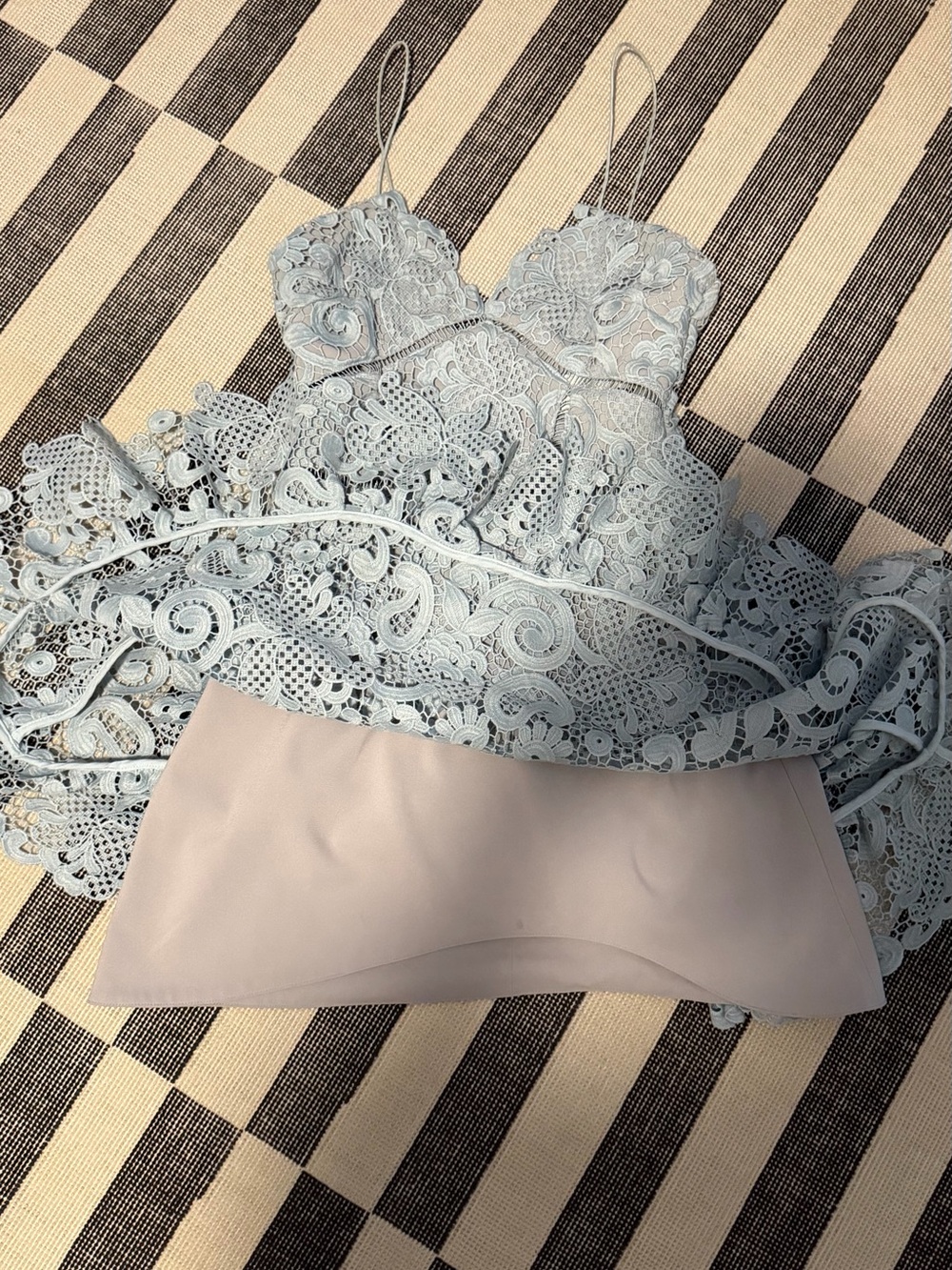 Self-Portrait Paisley Vine Lace Mini Dress Icy Blue US 2